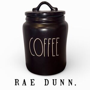 Rare RAE DUNN Artisan Collection By Magenta Black Coffee Canister with Lid